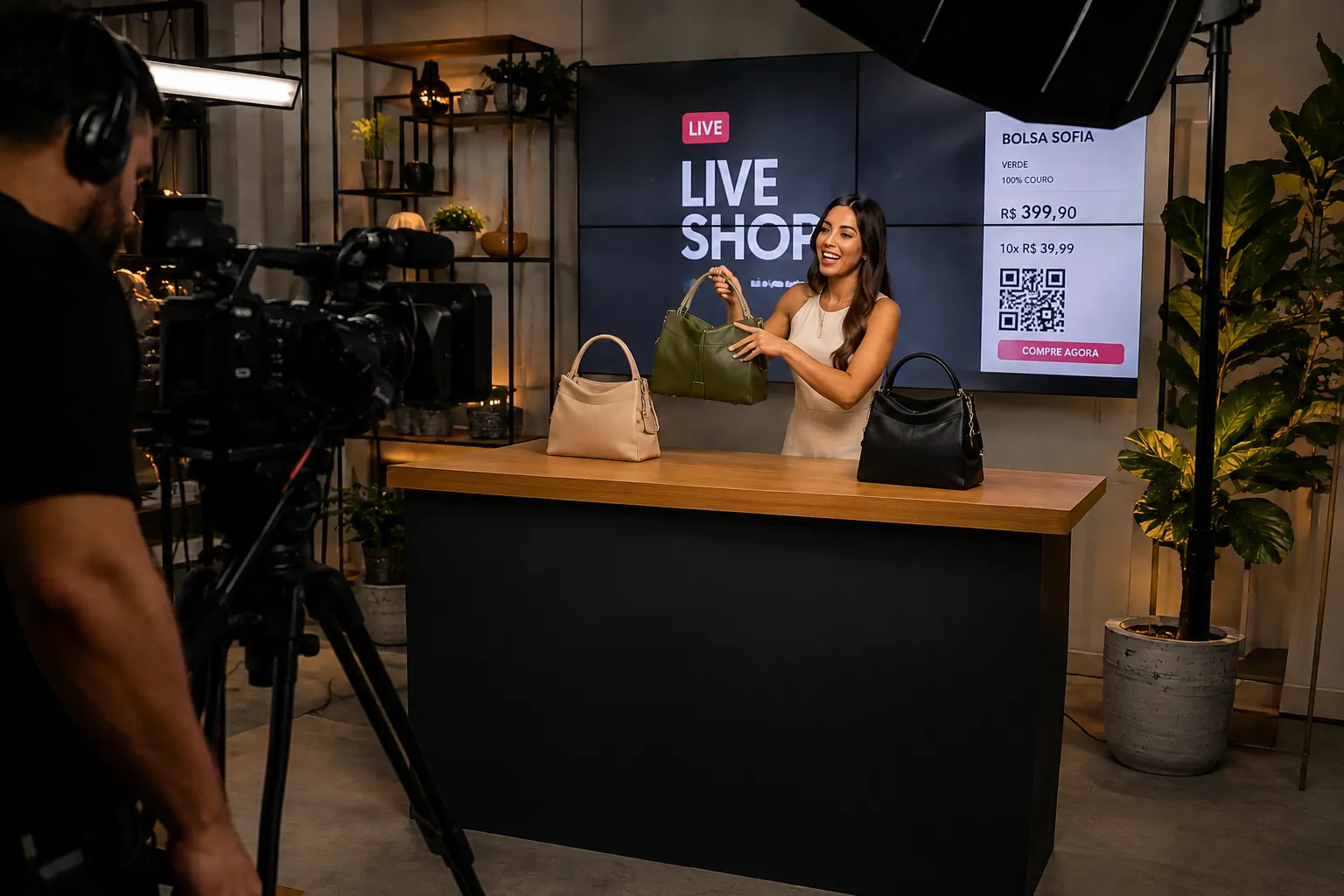 Experiência de Live Shopping com transmissão ao vivo