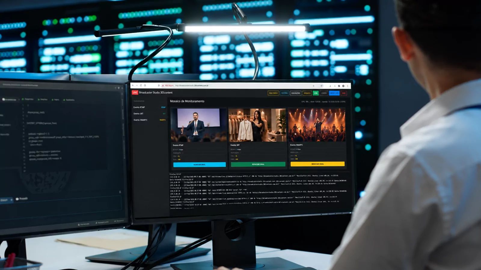 Monitoramento técnico de transmissões ao vivo